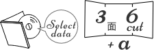 3面 6カット オプションでデータやページ数を追加