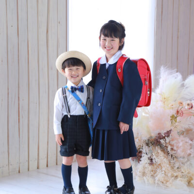 アニーズスタジオ　フォトスタジオ　上越　入学　入学記念　入学写真　兄弟　兄弟写真　写真館　