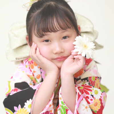 フォトスタジオ　上越　写真館　アニーズスタジオ　七五三　753　7歳女の子　ナチュラル　モダン着物　かわいい