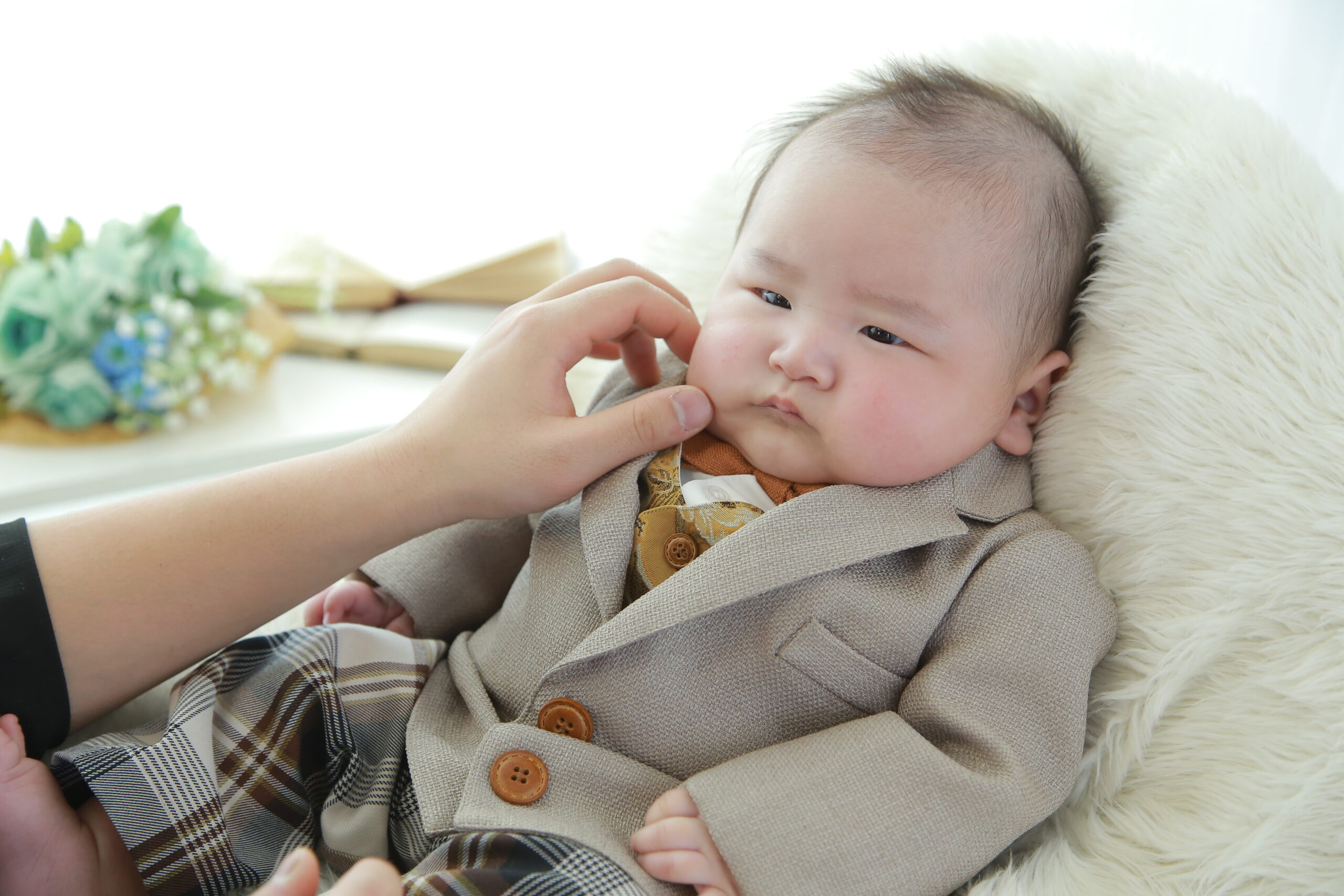 お宮参り　赤ちゃん　スーツ　洋装　上越　写真館　フォトスタジオ　アニーズスタジオ