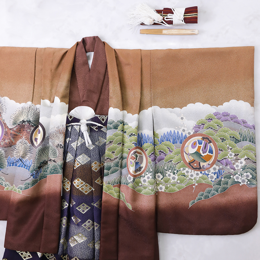 七五三　和装　着物　長岡　新潟　5歳　写真館　フォトスタジオ 　神社　お参り　アニーズスタジオ　撮影　外出　袴　可愛い　カッコいい