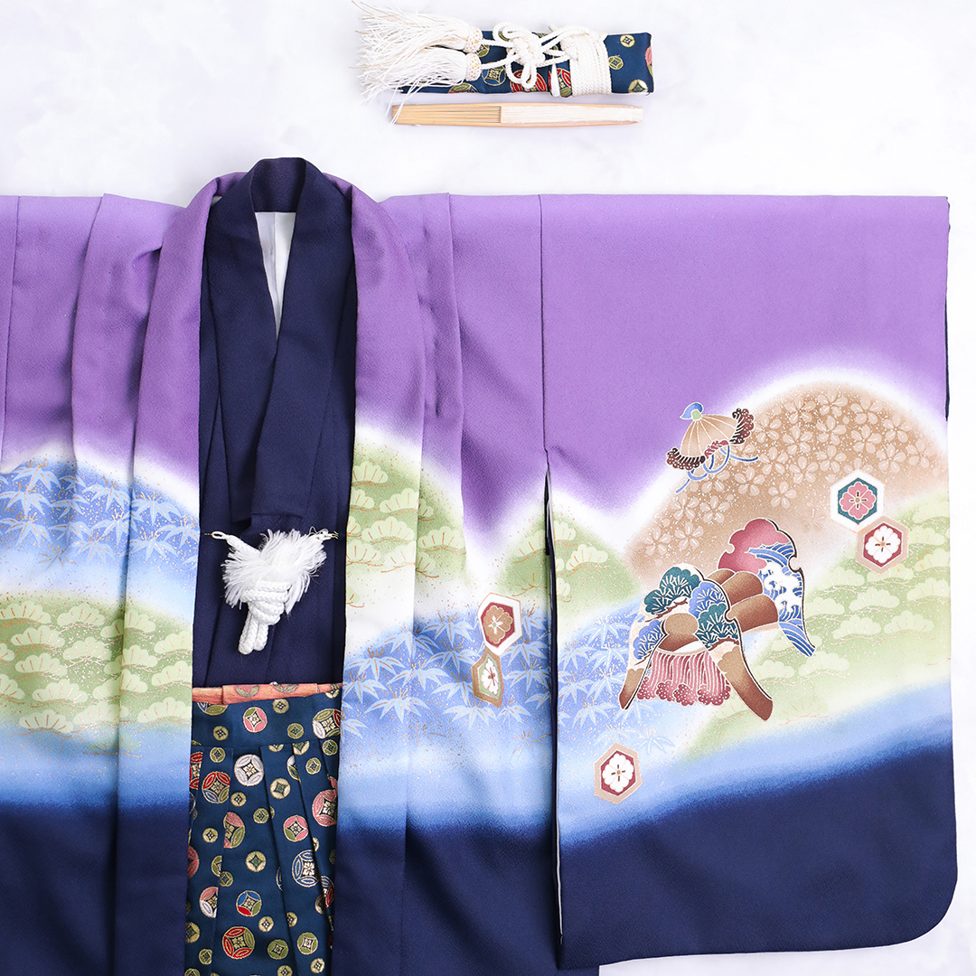 七五三　和装　着物　長岡　新潟　5歳　写真館　フォトスタジオ 　神社　お参り　アニーズスタジオ　撮影　外出　袴　可愛い　カッコいい
