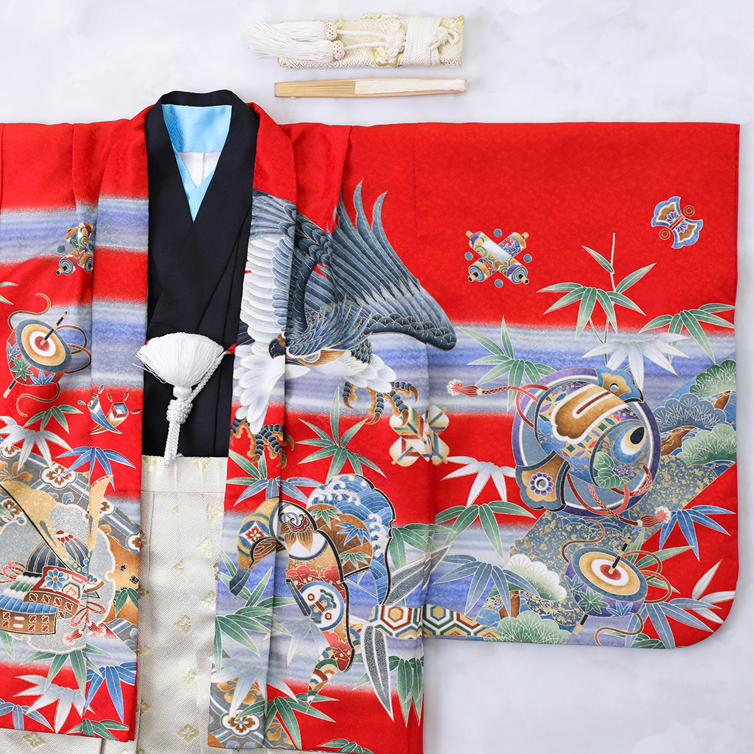 七五三　和装　着物　長岡　新潟　5歳　写真館　フォトスタジオ 　神社　お参り　アニーズスタジオ　撮影　外出　袴　可愛い　カッコいい