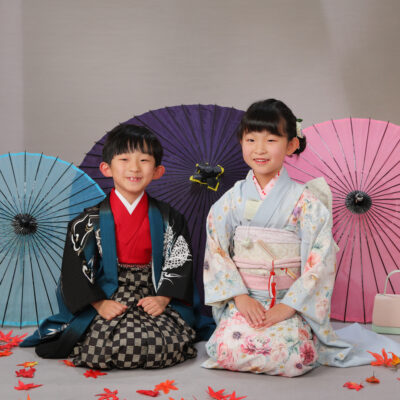 七五三　753　兄弟写真　着物