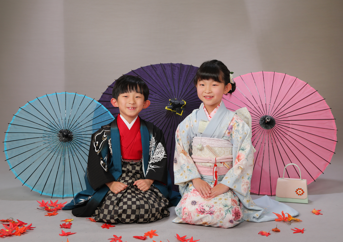 七五三　753　兄弟写真　着物