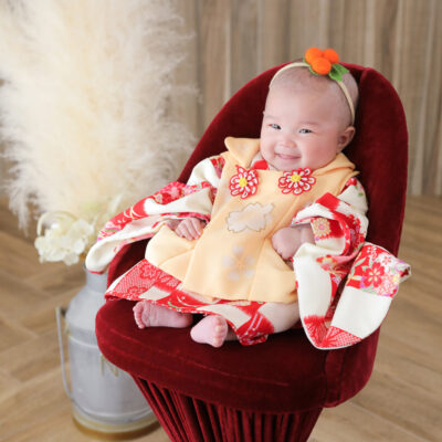 アニーズスタジオ上越館　　 フォトスタジオ　写真館　百日祝い　百日　100日　記念写真　和装　着物