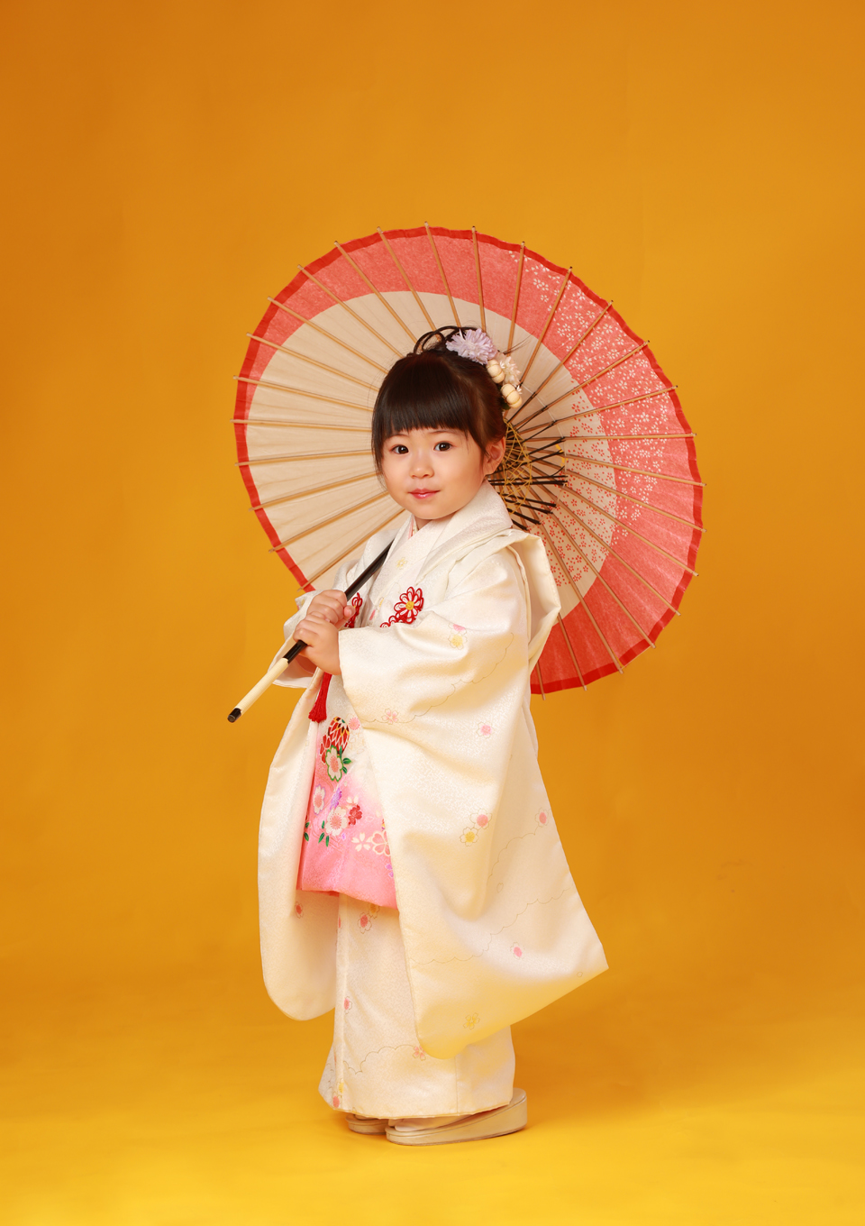 七五三　753　着物　和傘