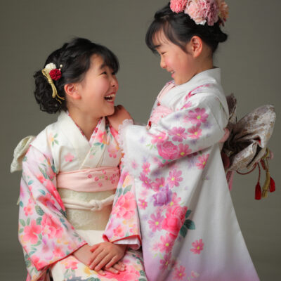 七五三　753　写真館　フォトスタジオ　姉妹写真　兄弟写真　着物　　 和装　アニーズスタジオ上越館