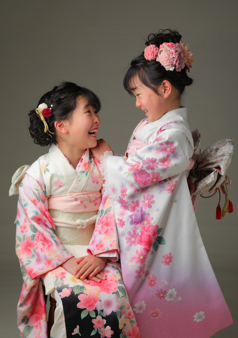 七五三　753　写真館　フォトスタジオ　姉妹写真　兄弟写真　着物　　 和装　アニーズスタジオ上越館