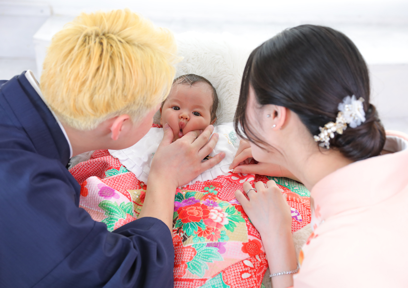 百日　宮参り　100日祝い　家族撮影