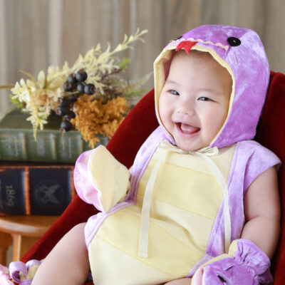 フォトスタジオ　百日祝い　100日　写真館　アニーズスタジオ　きぐるみ　生後３か月