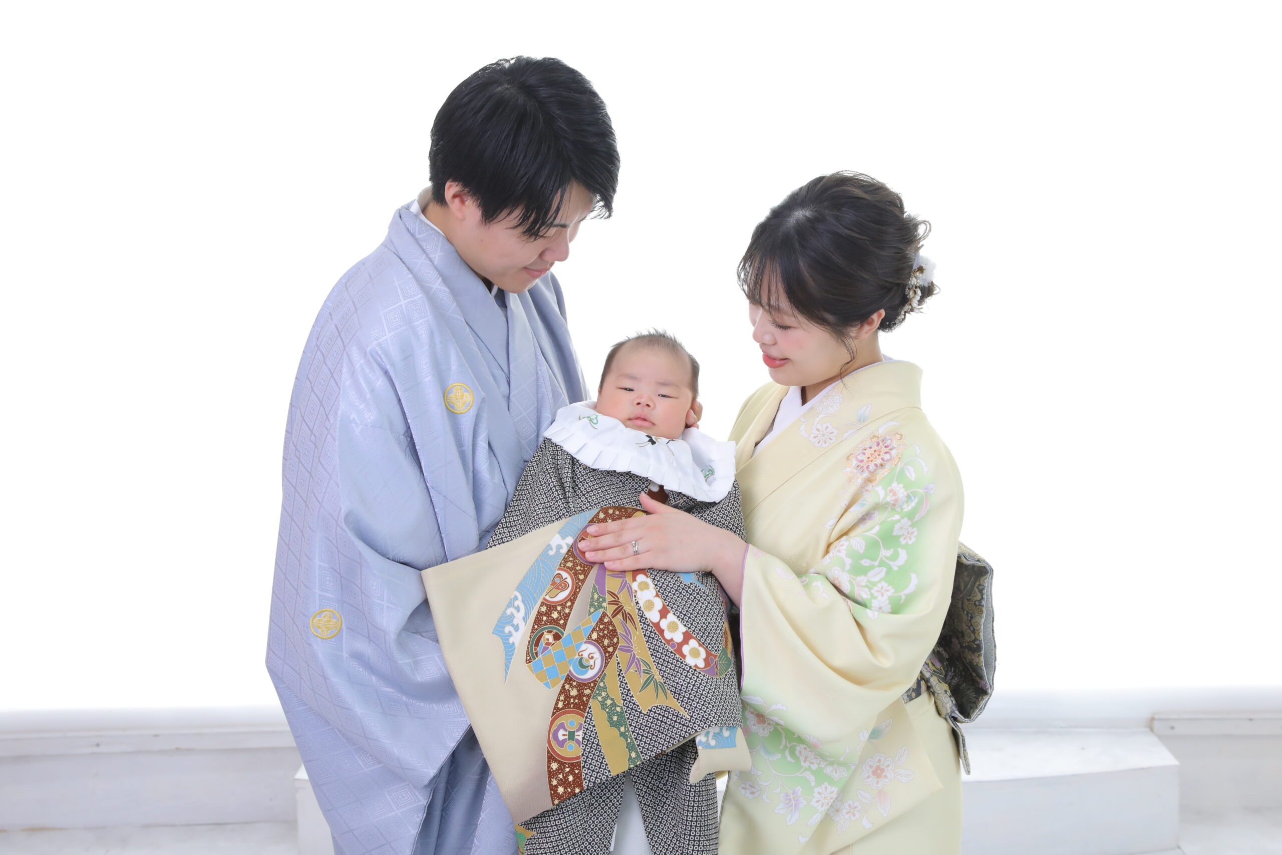 百日　家族撮影　和装